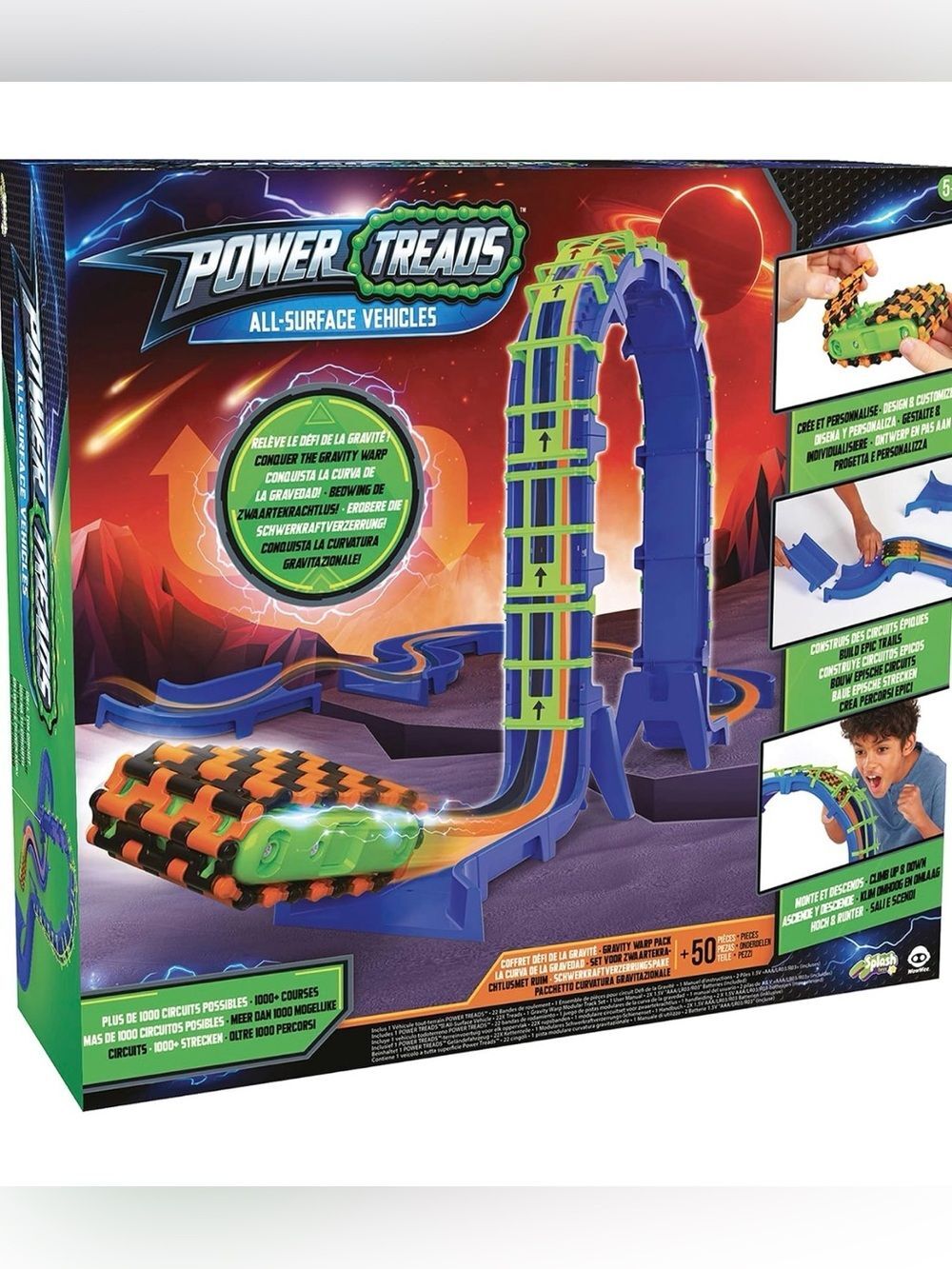 WowWee POWER TREADS - Robotic track, All-Surface Loop Track Playset - Green/Blue